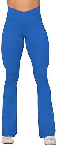 Image of Sunzel Flare Leggings, Crossover Yoga Pants with Tummy Control, High-Waisted and Wide Leg