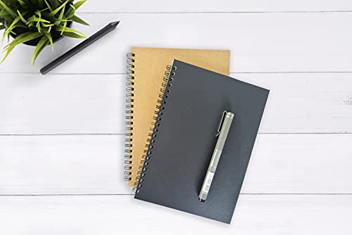 Fark Tanıtım 2'li Kareli Defter, A5 Boyut (15x21 cm), 60 Yaprak, 90gr. Ivory Kağıt, Siyah ve Kraft Kapaklar, Ofis İçin İdeal, Planlayıcı (Kareli)