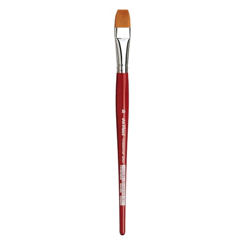 Image of da Vinci Watercolor Series 5880 CosmoTop Spin Paint Brush, Flat Synthetic with Red Handle, Size 16