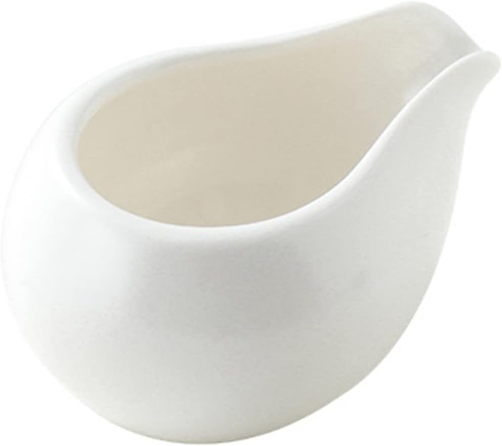 Yardwe Ceramic Milk Pitcher Vintage Nordic Style Porcelain Jug with Comfortable Handle for Coffee Syrup Cream Salad Dressing Serving at Home Restaurant