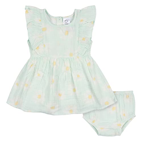 Image of Gerber Baby Girls 2 Piece Dress and Diaper Cover Set