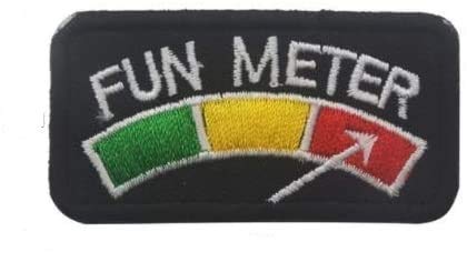 Fun Meter Embroidery Patch Military Tactical Clothing Accessory Backpack Armband Sticker Gift Patch Decorative Patch Embroidered Patch (Black)