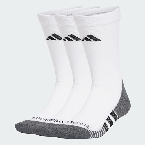 adidas Unisex Performance Climacool Cushioned Crew 3P Socks, White/Black, 6.5-8