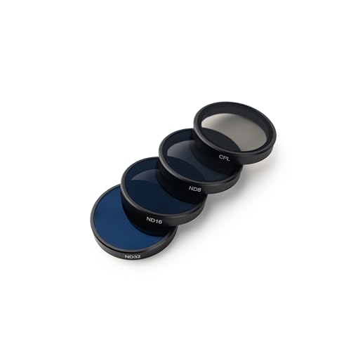 Image of SKYVIK Lens Filter Set for DJI Action 5 /4 / 3 Camera Accessories, 4-Pack CPL ND32 ND16 ND8 Polarizing Neutral Density HD Filter Lens Protective Protector Cover for DJI Osmo (ND Filter)