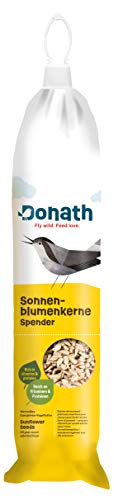 Donath Energie-Spender geschälte Sonnenblumenkerne - 500g - schalenfrei und praktisch zum Aufhängen - wertvolles Ganzjahres Wildvogelfutter - aus unserer Manufaktur in Süddeutschland Cover