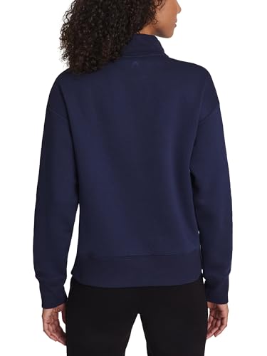 HEAD Women’s Supersoft Fleece Half-Zip, Relaxed Fit, Midweight Fleece Material, Dress Blue, X-Large