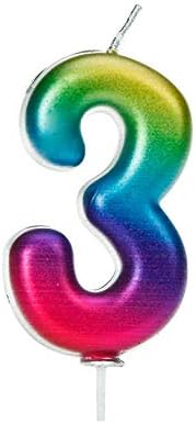 Anniversary House Metallic Rose Gold Glitter Candle, Number 1, 1st Birthday Cake Topper, 7 Centimeters, AHC50/1