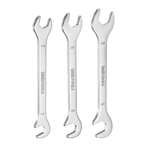 sourcing map Super-Thin Open End Wrench Set 7/8/9mm Metric Double Open-End Wrench 30Cr13 Stainless Steel Spanner with 15°and 75° Angled for Auto Repairs Home Projects