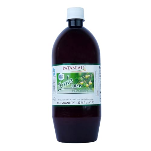 Patanjali Amla Saft 1000 ml Indian Gooseberry Juice - Stachelbeere Vitamin C Drink, Immunsystem Verdauung Stoffwechsel | Ayurveda Detox Saft | Natürlich Antioxidantien Reich mit Kajal Sticker