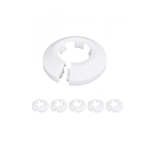 5 Pack PVC Pipe Decoration Cover, 20 mm / 0.79 in Wall Hole Concealer for Water Pipe Bathroom Kitchen, White