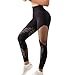 BampooPanPa High-Waist Shapewear Sweatpants Yoga Pants Sexy Cut-Out Fishnet Tights Shaping Leggings (Large, Black1)