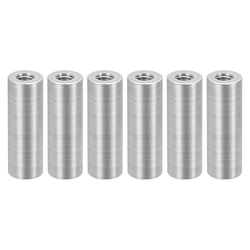 PATIKIL M3アルミスペーサー 6個 メタルスペーサーアルミニウム3 mm ID x 6mm OD x 18mm L スレッドスペーサースクリュースタンドオフラウンド RCカー ドローン マザーボード用 シルバー