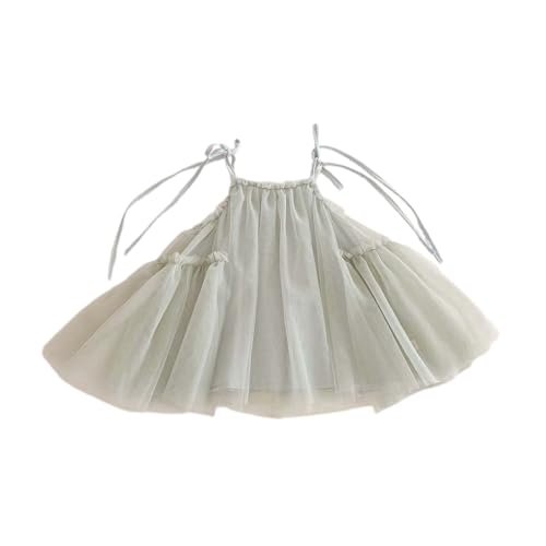 夏用子供用女の子用ネット光沢ストラップネックスイートケーキスタイルプリンセススカートパフスカート