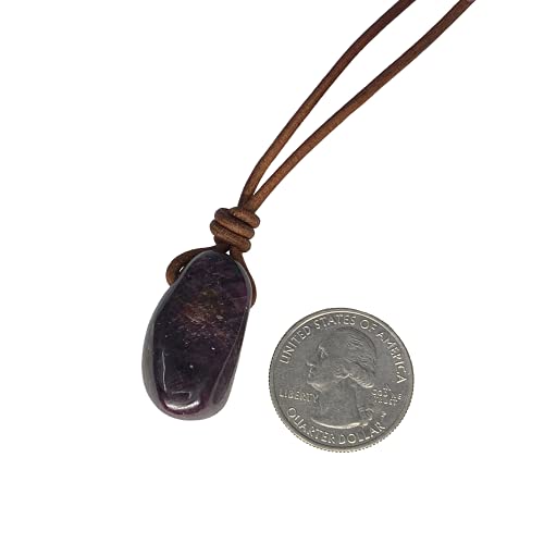 Red Ruby Gemstone Pendant Necklace For Men Or Women Adult Unisex Jewelry Healing Crystal Semi Precious Gem #TOP5