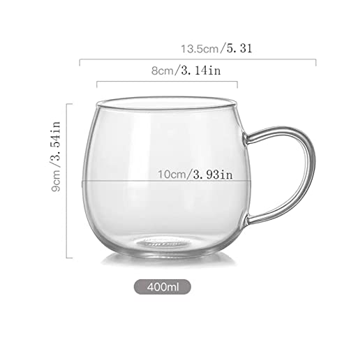 Tazas de café transparentes de 400ml estilo retro para hogar y oficina 3