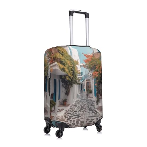 Travel Luggage Cover Fashion Suitcase Protector Greece Street Spandex Baggage Covers Washable Suitcase Covers Anti-Scratch Luggage Cover Protectors Fits 18-32 Inch Suitcases X-Large2