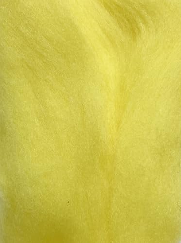 LM059-005 MOREZMORE Wool Roving for Needle Felting 5g Bright Yellow Merino 100% Wool Fine Grade