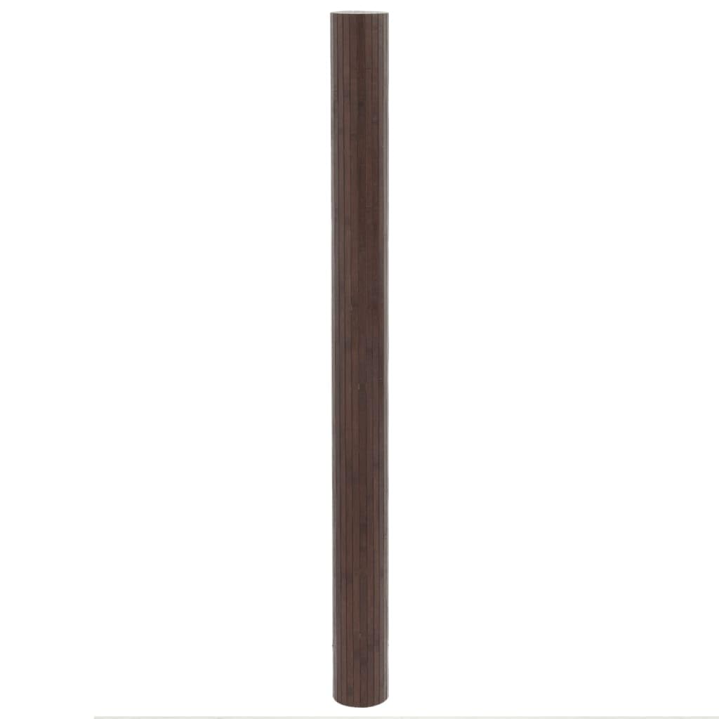 Rechteckiger Teppich Dunkelbraun 80 x 400 cm aus Bambus-Teppich Bambus Holz rutschfeste Matte Läufer Bambusmatte Küche Bad