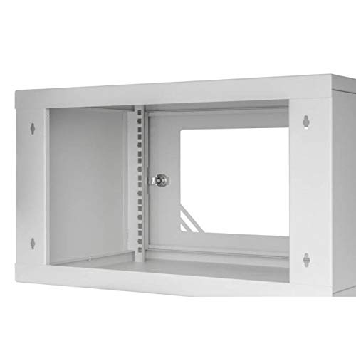 Armoire Rack 19" 6U, 350mm, Porte en Verre, Gris RC19-6U-350GG