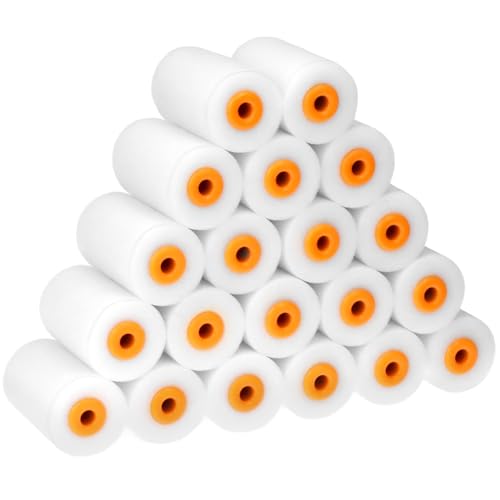 QWORK® Paquete de 10 Mini Rodillos de Espuma de 5,5 cm para Pintura de Bricolaje - Aplicación Rápida y Sin Pelusas