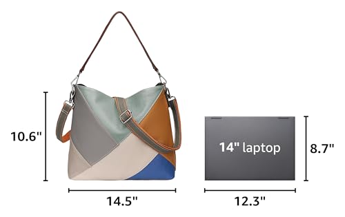 Image of YALUXE Women's Real Leather Shoulder Bags Hobo Handbag Purse Crossbody Bag