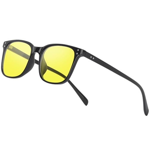 Ymmott Lunettes Conduite de Nuit Polaris&eacute;s - Anti-&eacute;blouissement Lunette Vision Nocturne pour Homme Femme Lunettes Jaunes