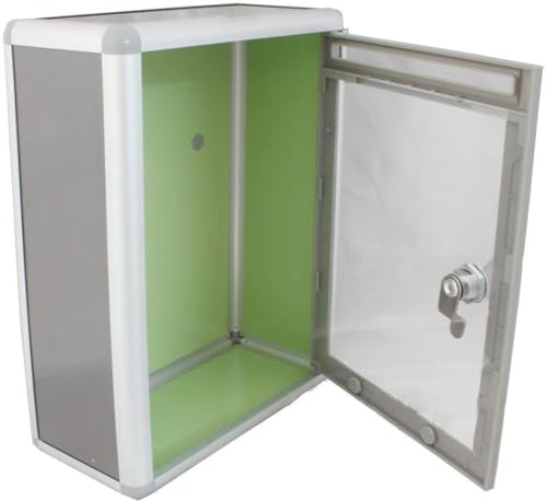 Image of Plastic Suggestion /Letter /Complaint /Donation Box With Two Key Lock - Wall Mountable (Silver)
