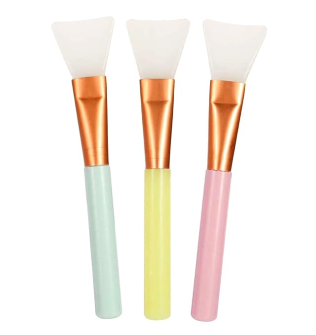 NFI essentials Professional Facial Applicator Silicone Face Mask Brush Set of 3 For Facial Mask, Eye Mask, Cream, Mud, Clay, Mixed Mask Cosmetic Brushes-image-10