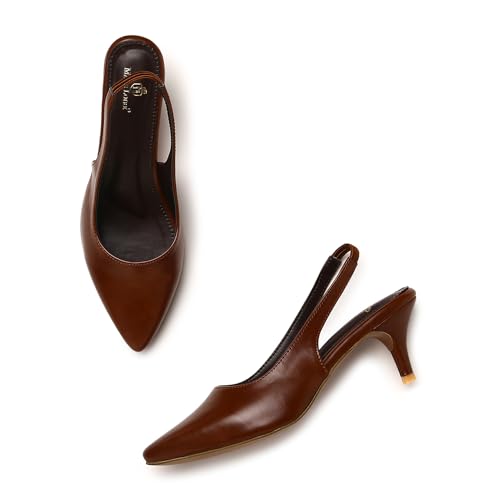Image of Marc Loire Women Slip on Kitten Heel Pumps for Office Wear