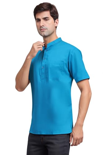 Image of SKAVIJ Men's Cotton Tunic Casual Short Kurta Top Regular Fit
