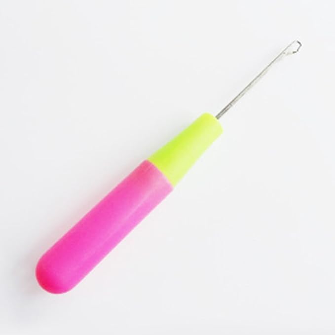 Prabhas Designs Premium Life Latch Hook Crochet Needle for Micro Braids (1 No) (6.5 inch, Pink, Plastic) || Latch Hook Crochet Needle for Micro Braids, Hair Extension, Feather and Carpet-image-11
