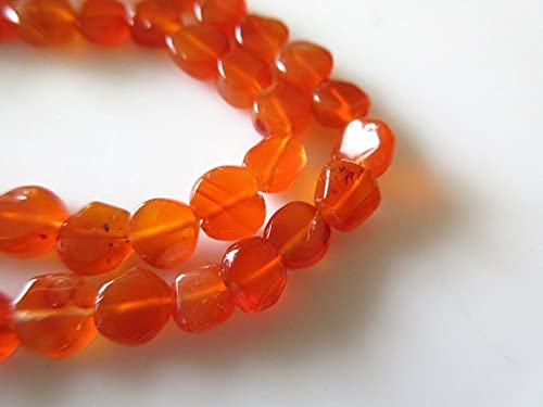 Carnelian Smooth Flat Coin Beads 7mm - Fil de perles pour bijoux DIY