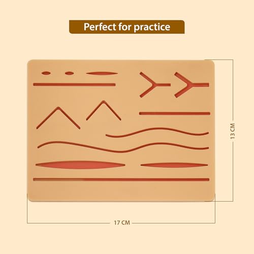 Image of B-Arm Suture Practice Kit with Suture Pad, 6 Suture Threads, 4 Surgical Instruments | Suturing Kit | Suturing Practice Kit | Complete Suture Kit for Medical Students & Professionals