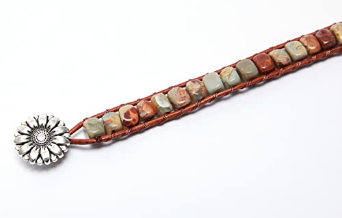 Image of 7 Chakra Bracelet Bohemian Handmade Leather Wrap Healing Protection Natural Stone Yoga Beaded Bracelets Boho Friendship Jewelry