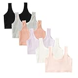 Visyaa Mädchen Bustier Baumwolle Sport BH Ohne Bügel Bralette Kinder Teenager Einfarbig Basic Top