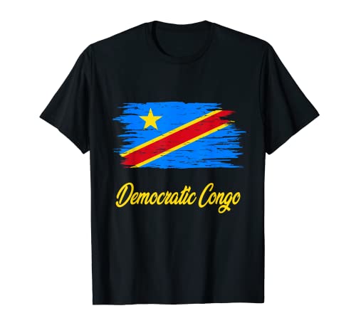 Bandera de la República Democrática del Congo, DRC. Camiseta