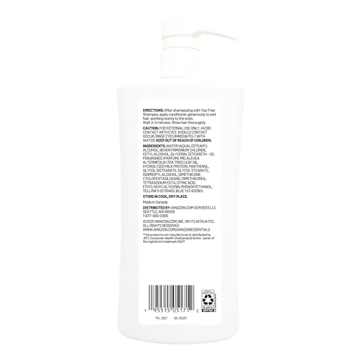Image of Amazon Essentials Conditioner, Tea Tree Mint, Sulfate-Free Formula, 33.8 Fl Oz, Pack of 1