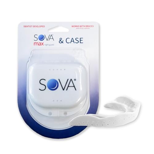 SOVA Max Night Guard with Case - 2.4mm Thin - Custom-Molded Fit - Protects Against Nighttime Teeth Grinding & Clenching - Odor & Taste Free - Remoldable Up to 20 Times - Non Toxic