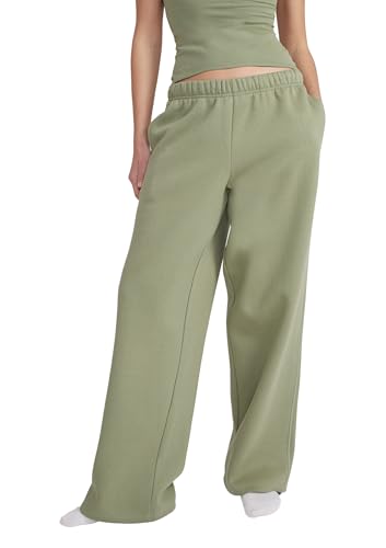 Style & Republic Pantalons de jogging pour femme en coton | jambe large, élastique à la taille avec cordon de serrage, molleton ultra doux, pour yoga et...