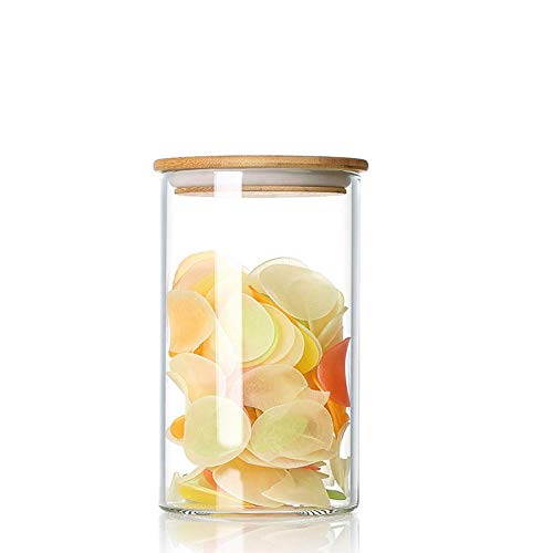 DecentGadget® Kitchen Airtight Storage Jar//Recipiente hermético de Vidrio con Tapa Tarro de Almacenamiento para Dulces de té, Galletas, nueces, Cereales (350ml Glass)