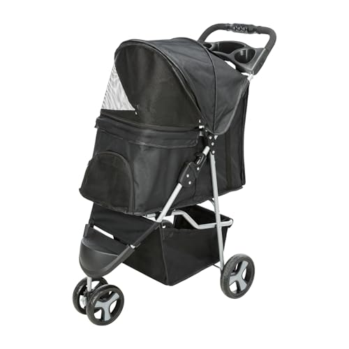 TRIXIE Buggy für Hunde, 47 × 100 × 80 CM, 4,6 kg - extra leicht, schwarz, bis 11 kg belastbar - 28958