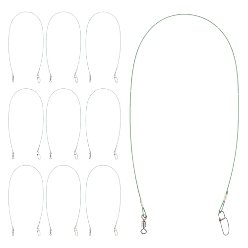 Alambre para pesca de acero inoxidable 150lb 50cm verde 10 piezas