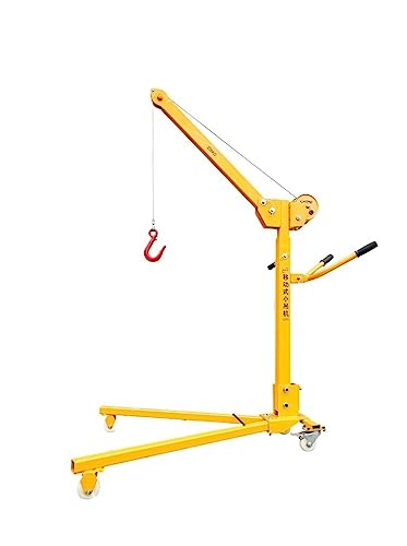 Portable Hand Crank Hoist, Foldable Manual Home Lift for Car Micro Lifting Crane MINGPING(500 kg)