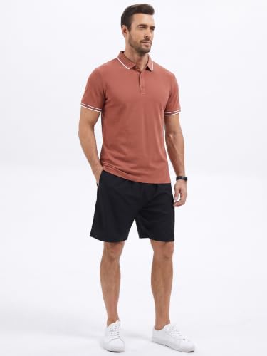Camiseta polo para hombre de manga corta en mezcla de algodón, estilo clásico casual para golf | Material suave y transpirable, con tecnología anti-transpiración y lavable en máquina miniatura 6