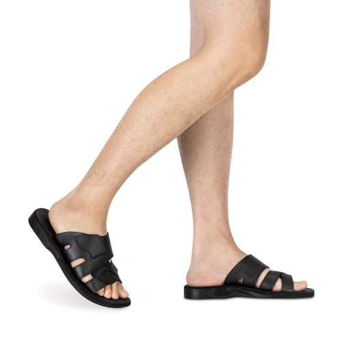 Mateo - Leather Open Toe Slide Sandal - Mens Sandals2