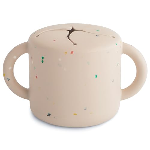 Image of mushie Silicone Snack Cup | Spill Proof Food Container for Toddler and Baby (Vanilla Confetti)