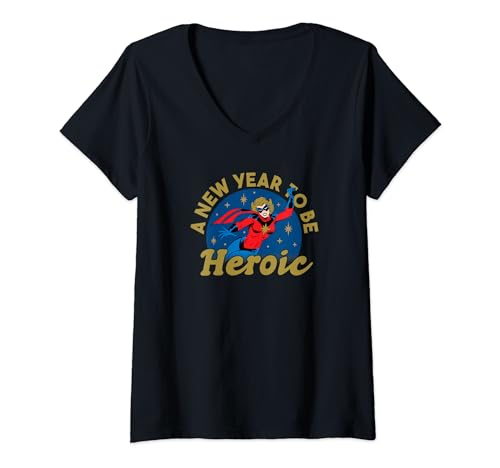 T-shirt Captain Marvel col V pour look soirée du Nouvel An