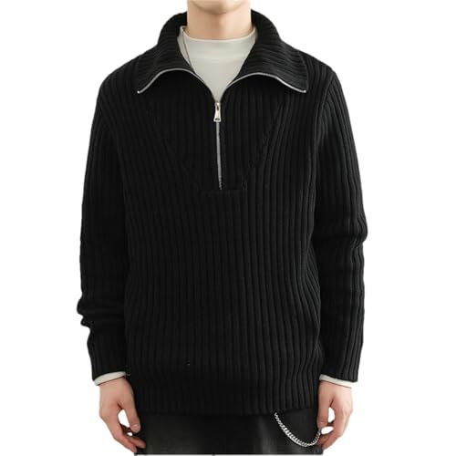 Men’S Casual Loose Fit Turtleneck Cardigan Sweater Long Sleeve Full-Zip Knit Jumper Tops