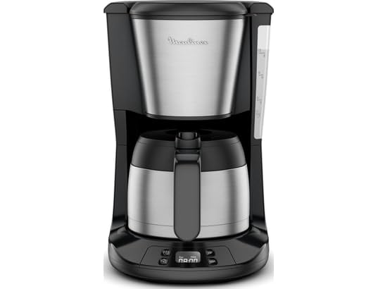 Moulinex Subito, Cafetera Filtro programable con jarra isotérmica, Capacidad de 0,9L, 12tazas, FT5S2DE0