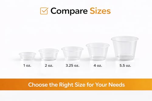 Image of 4U'LIFE 3.25oz Clear Plastic Souffle Cup /BPA Free Portion Cup With Lids-50 Sets